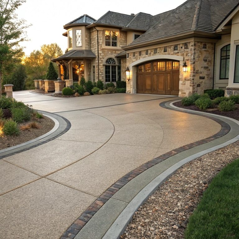 decorative concrete driveway