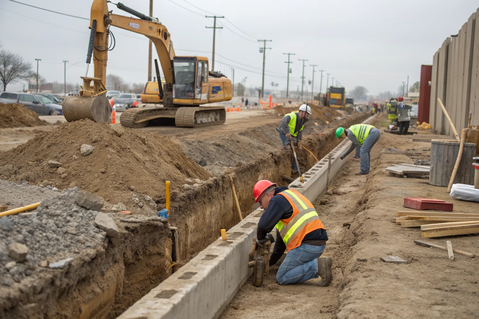 Excavation work for strip footings installation by professional contractors in Canberra