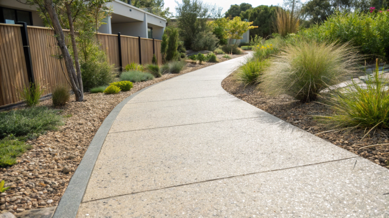 finished concrete driveway